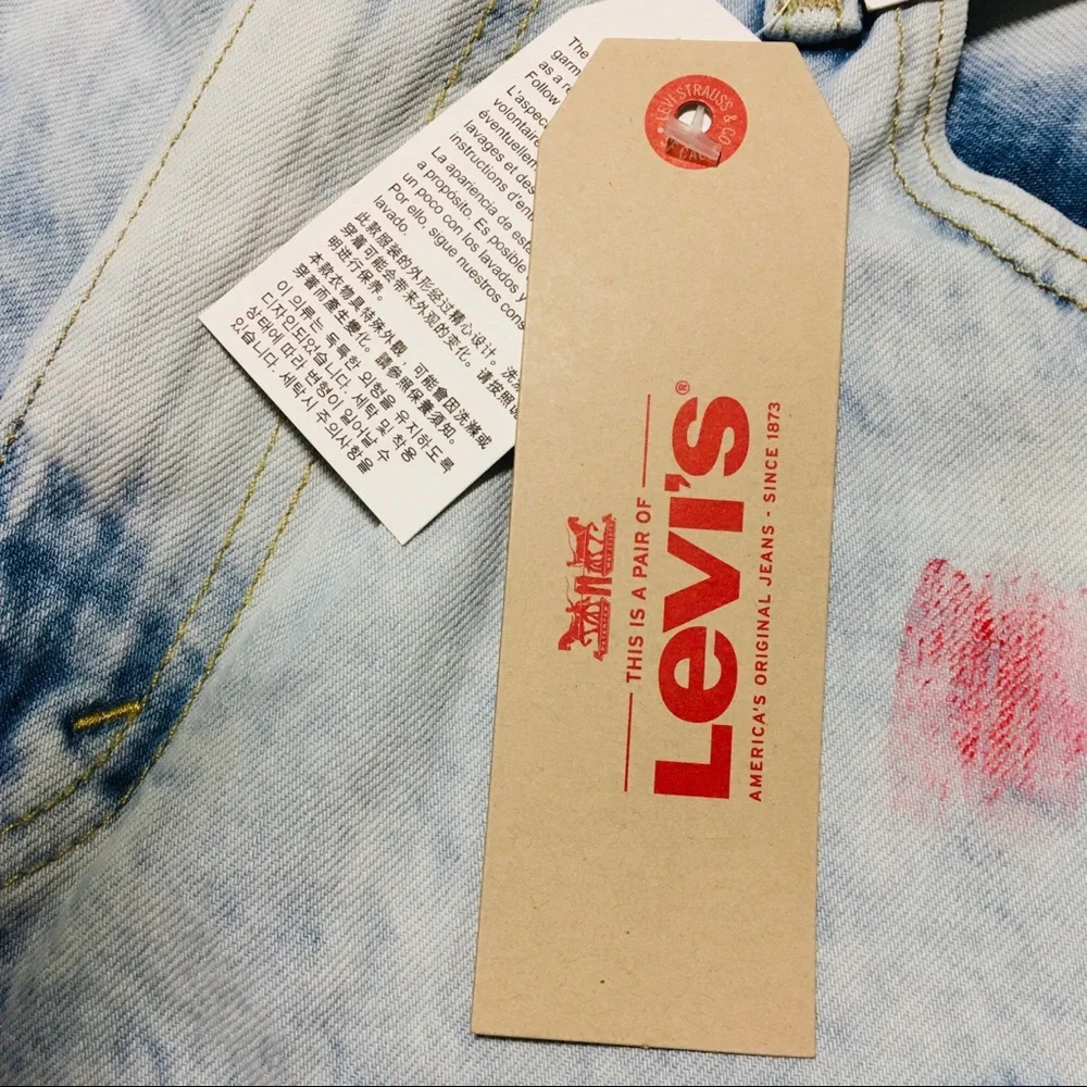 NWT Levi’s 569 Loose Straight Unique Paint Denim Jean Shorts Men's Size 31 NEW - Picture 5 of 12